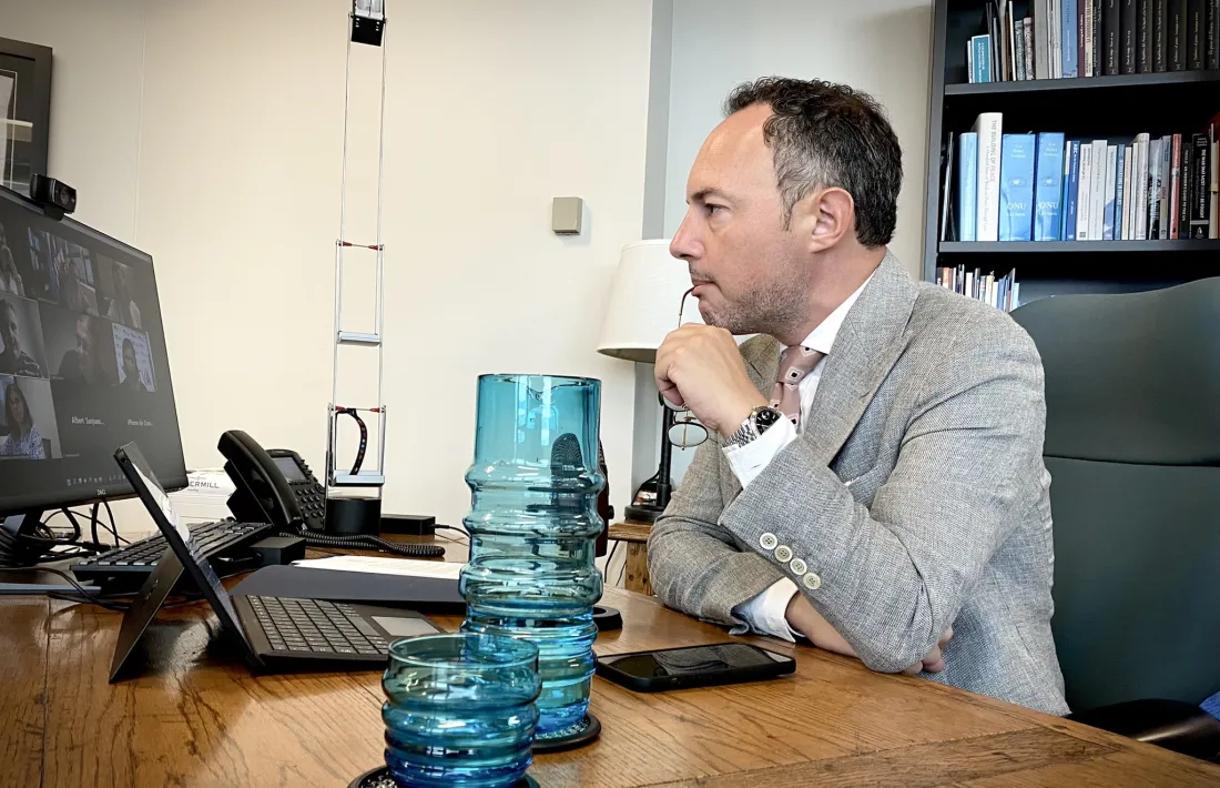 El cap de Govern, Xavier Espot, ha conversat telemàticament amb els mitjans des de la Missió Permanent d’Andorra a l’ONU.