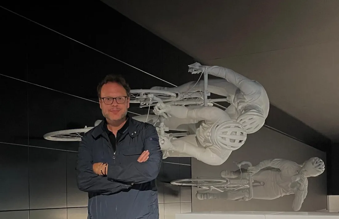 Josep Maria Herms, que es defineix com a creador d'experiències per atreure visitants i ideòleg del Bici Lab, a les instal·lacions de Lídia Armengol.