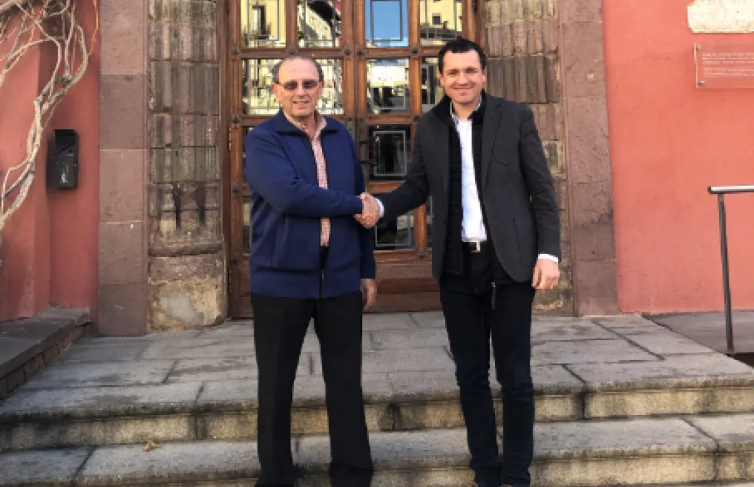 Àngel Rubio es va integrar a la candidatura de Compromís el 2019. A la imatge, en aquell moment, amb Òscar Ordeig. 