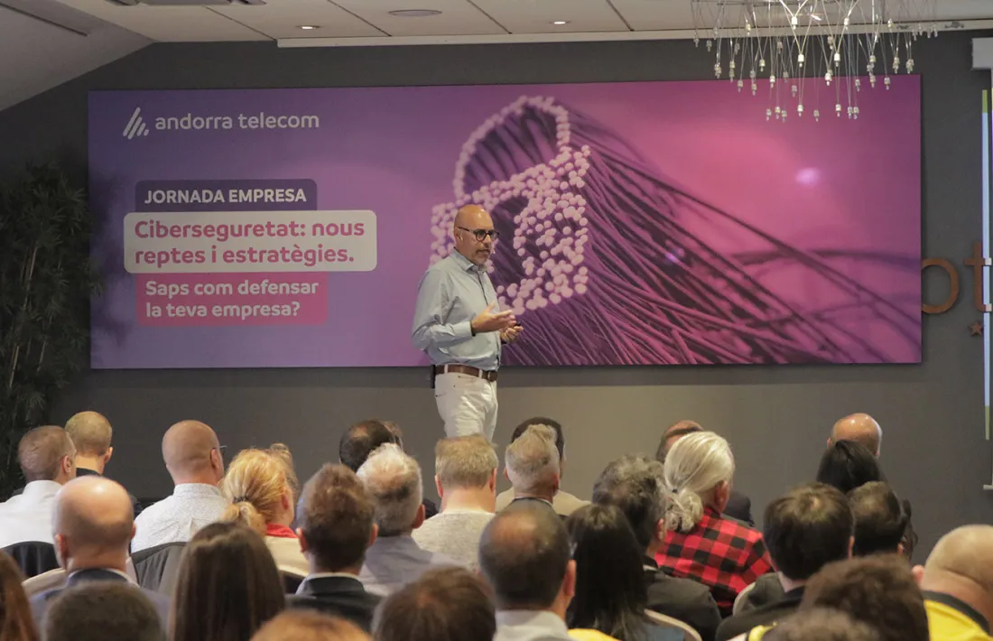 Jordi Ubach pronunciant la seva conferència a la l'Art Hotel, avui.