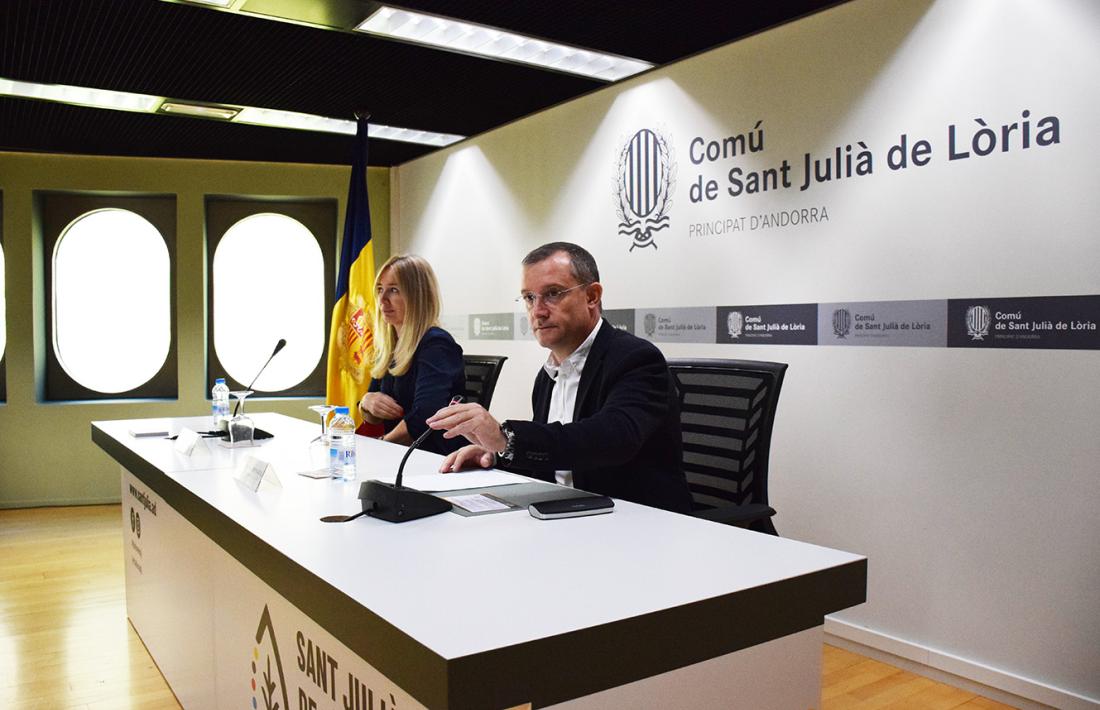 Josep Majoral i Anna Majoral, durant la roda de premsa d'aquest matí.