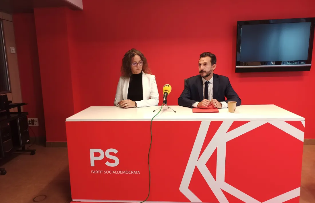 Judith Salazar i Gerard Alís, en la roda de premsa d’avui.