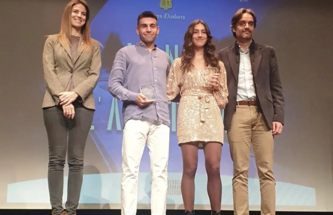 Nahuel Carabaña i Duna Viñals, a la Nit de l'Atletisme.