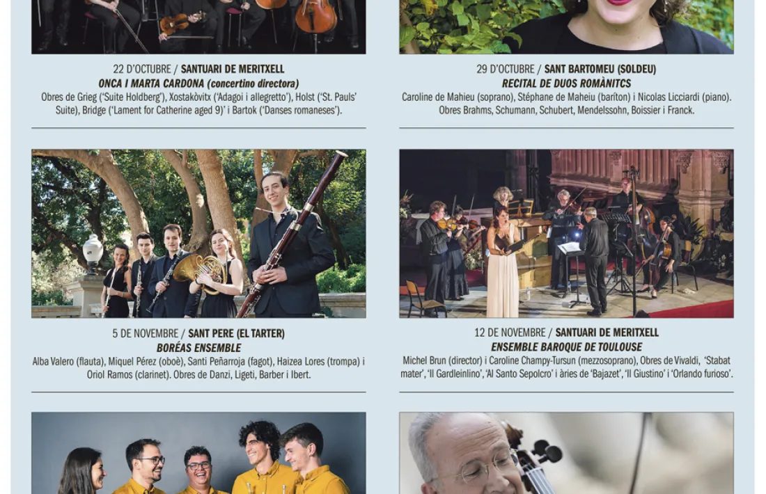 La programació del Cambra Romànica d'enguany.