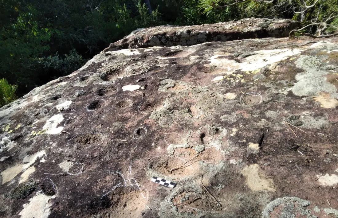 El conjunt de gravats prehistòrics, potser no els més cridaners sobre la roca, però sí els més excepcionals, apunta Casamajor.
