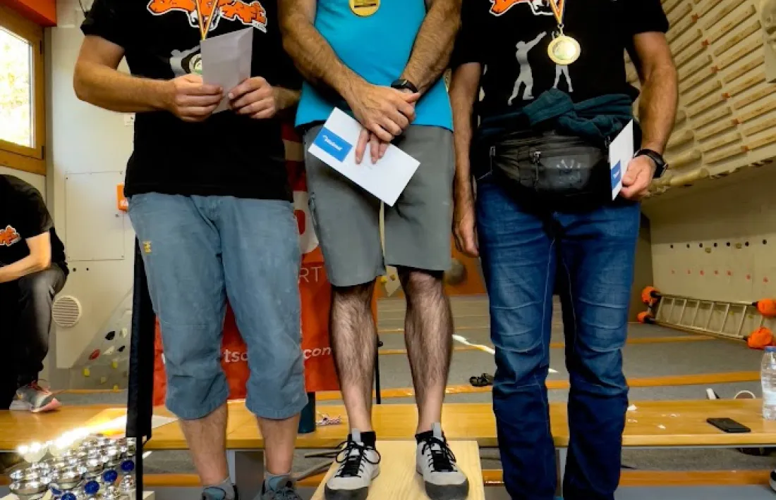 Oriol Taulats, al podi de veterans.