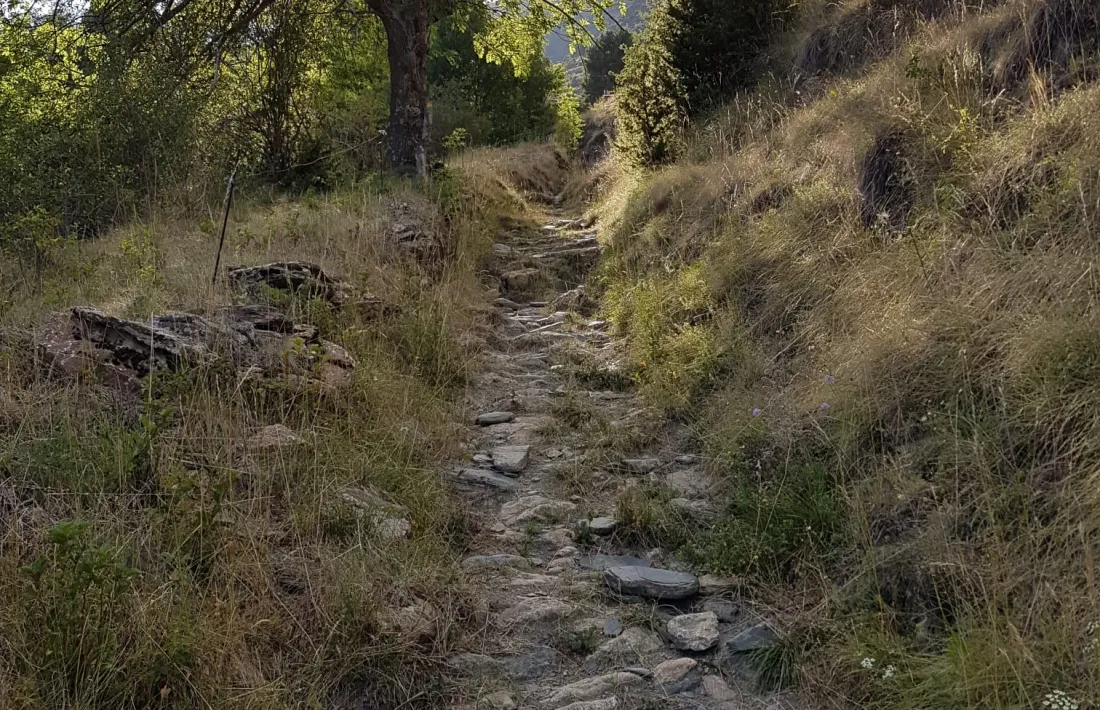 Camí vell de Civís a Farrera, per coll d’Ares, un dels que ha resseguit el geògraf per les Valls de Valira.