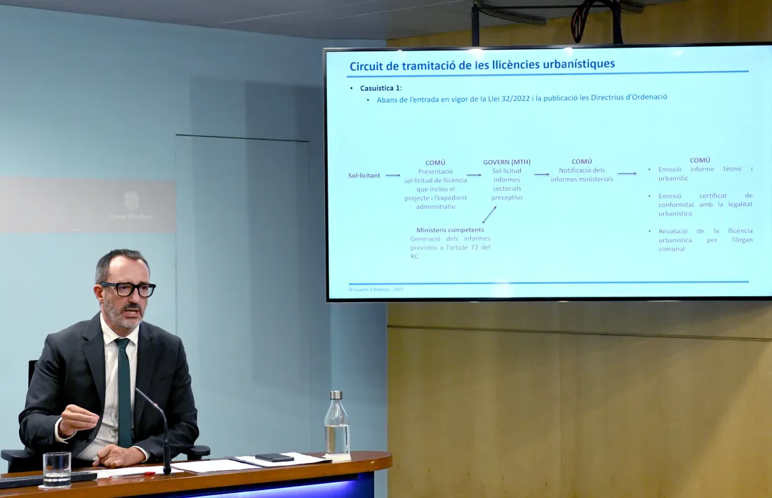 El ministre de Territori i Habitatge, Víctor Filloy, va explicar ahir les directrius d’ordenació aprovades per l’executiu.