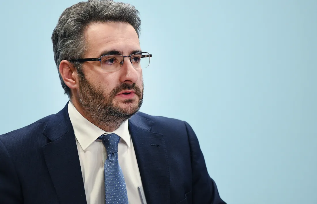 El ministre portaveu, Eric Jover, en la compareixença d’ahir.