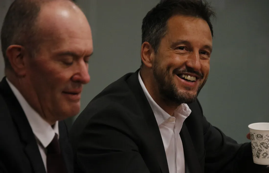 Els consellers generals del PS Joaquim Miró i Pere Löpez.