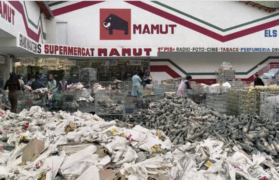 Interior del supermercat Mamut l’endemà de l’aiguat.
