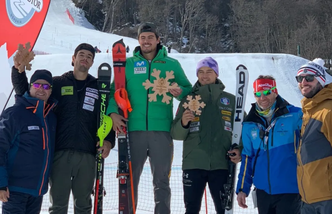 Àxel Esteve, al podi de Cerro Castor.
