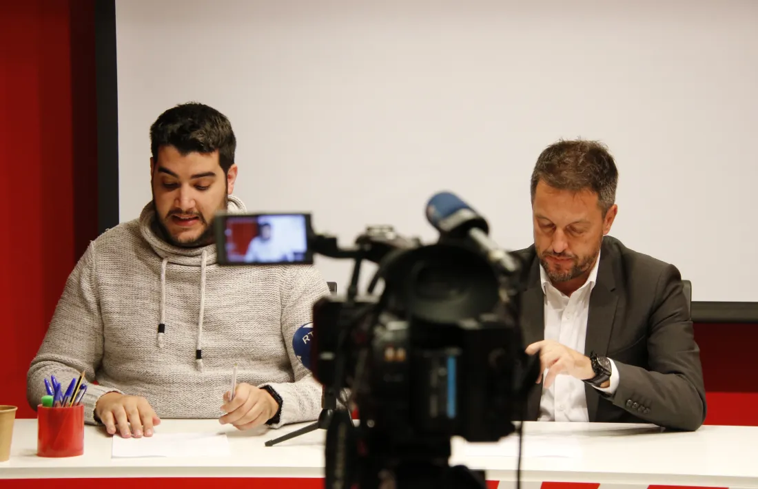 Pere Baró i Pere López, en la roda de premsa d’aquesta tarda.