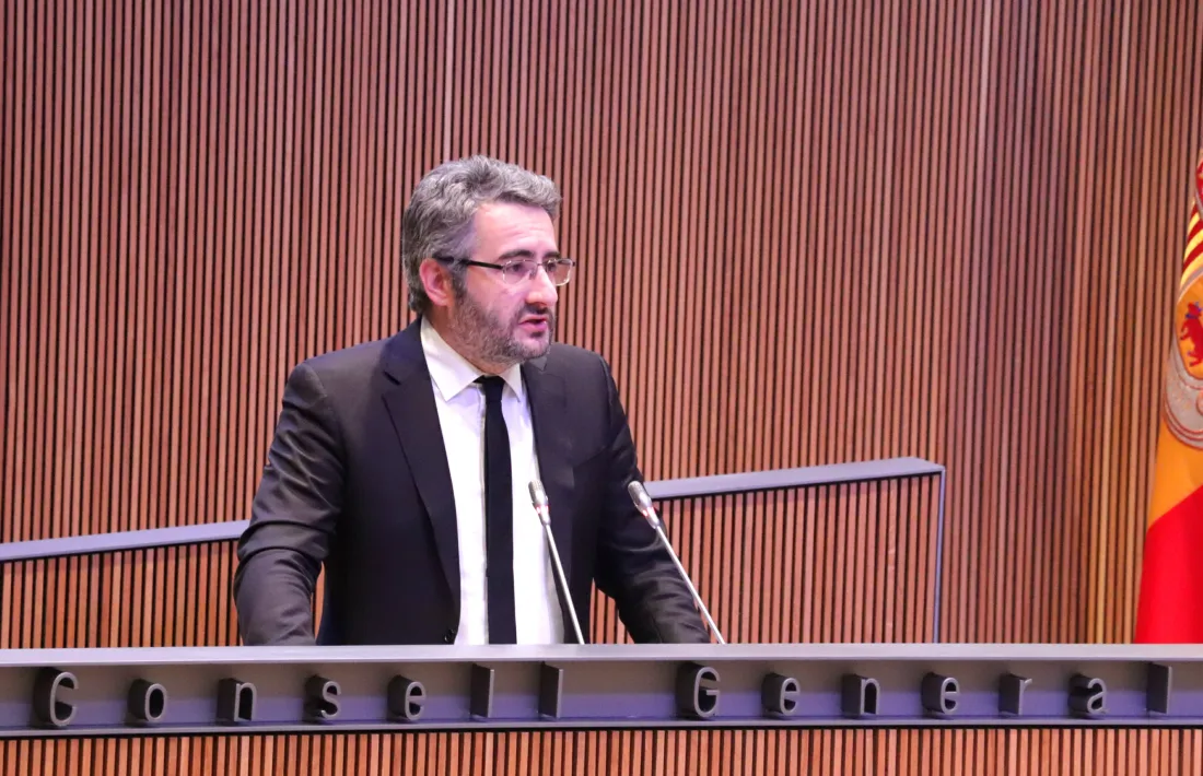El ministre de Finances, Eric Jover, en una de les intervencions per defensar el projecte de pressupost per al 2023.