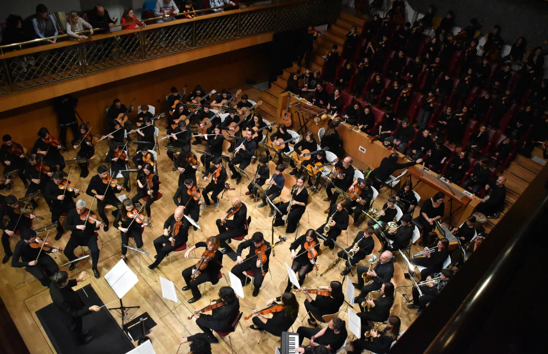 Un instant del concert de Santa Cecília d'aquest diumenge al matí.