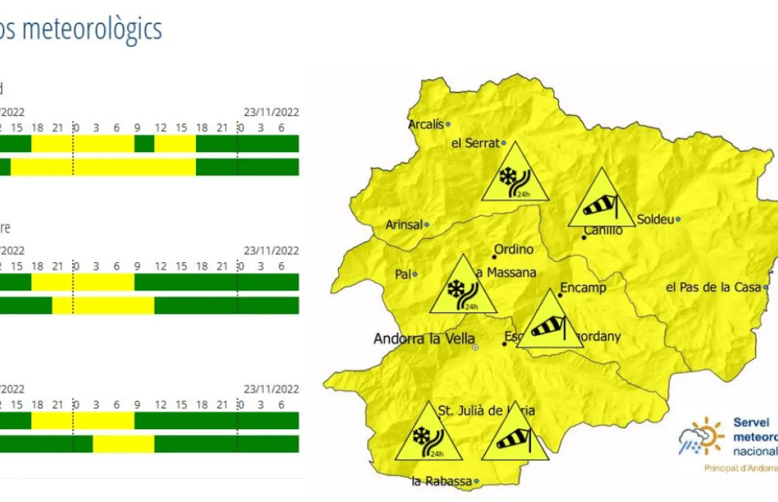 L'avís meteorològic s'extén a aquesta nit i el dia de demà.