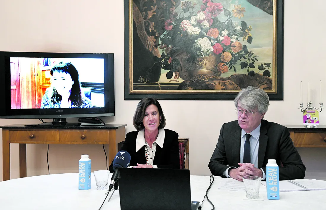 Béjean, Vilarrubla i Tribolet en la roda de premsa de la Fira d’orientació.