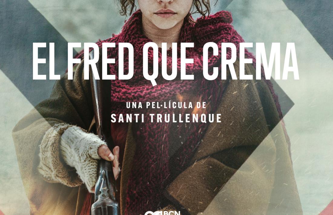 El cartell de ‘El fred que crema’ que es distribuirà als cines espanyols: l’andorrà serà igual, però sense l’esvàstica del fons.
