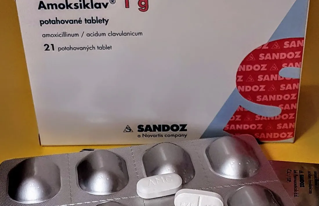 Una capsa d’amoxicil·lina.