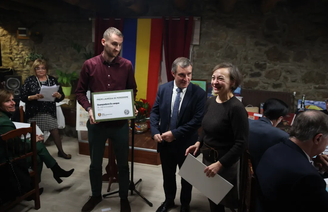 Adrià EDsteban i Alba Doral es va repatir ex aequo el premi Laurèdia de periodisme.