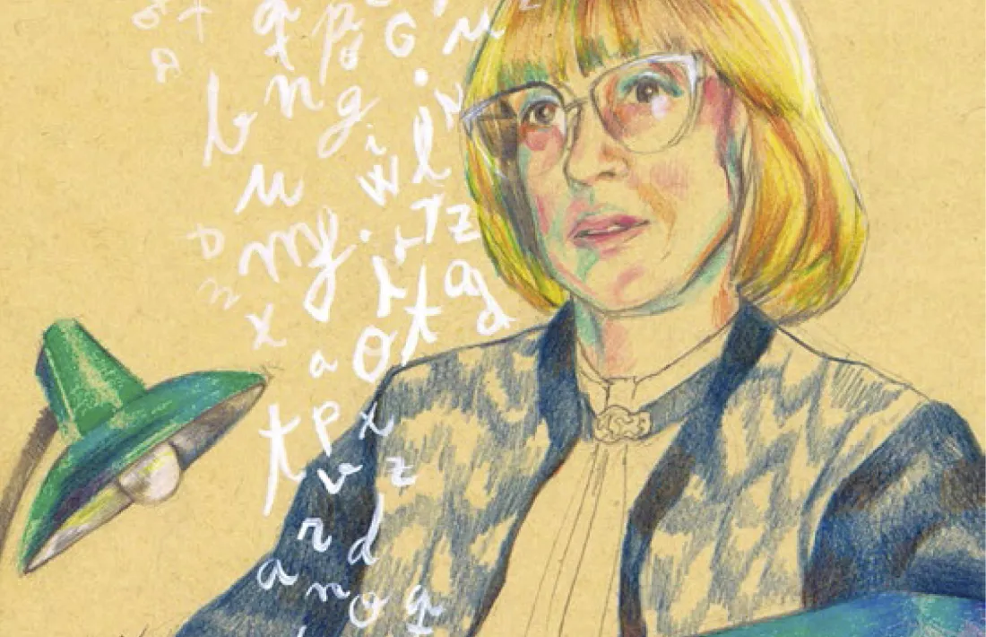 La il·lustradora Montse Mayol s’imagina així la pedagoga i historiadora Lídia Armengol.