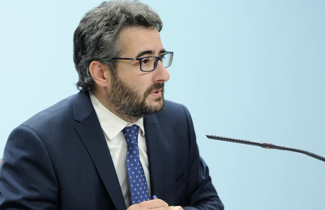 El ministre de Finances i portaveu del Govern, Eric Jover, en una anterior roda de premsa.