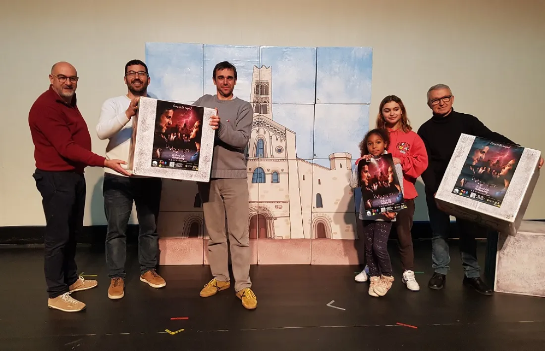 Imatge de la presentació de l’espectacle, a la sala d’actes del col·legi La Salle, on es representaran les quatre funcions. 