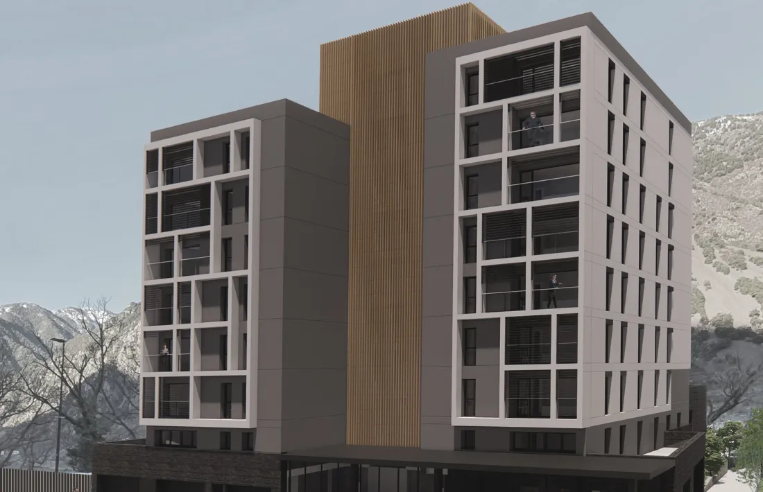 Imatge dels pisos de Borda Nova vistos des del carrer Terra Vella.