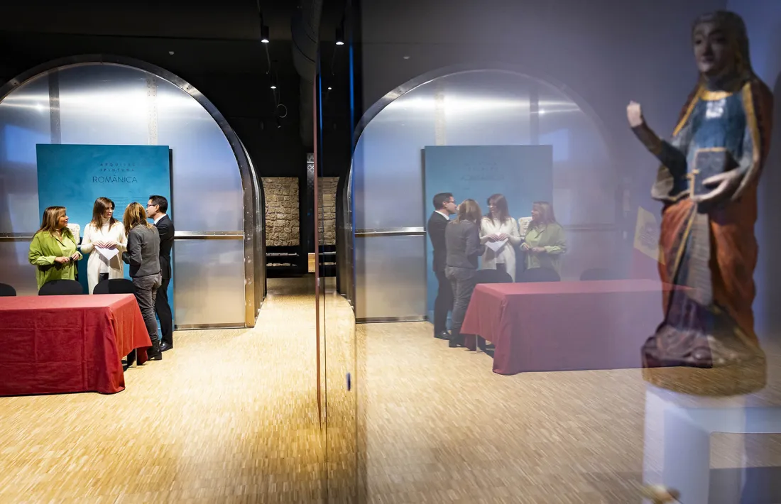 La cònsol Marsol, la ministra Riva, la directora de Patrimoni, Isabel de la Parte, i el director general de Molines Patrimonis Pascual Gràcia.