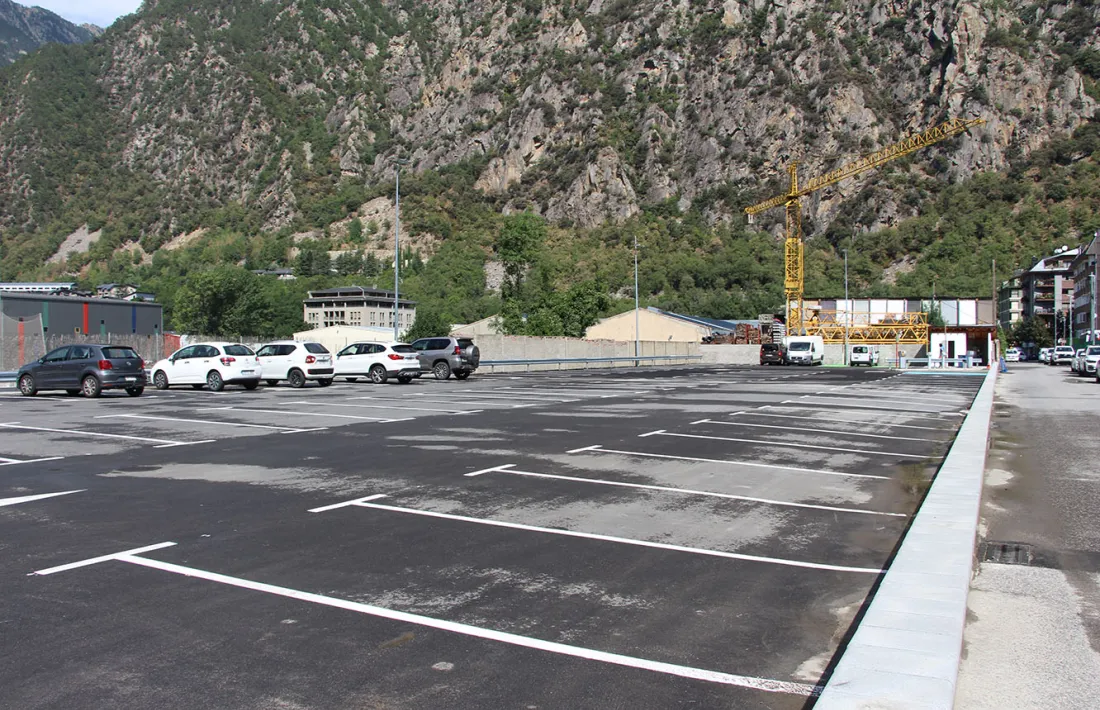 L'aparcament dissuasiu que s'havia habilitat a Santa Coloma.