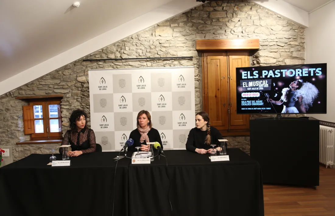 Un moment de la presentació de la ubicació temporal de la representació de 'Els Pastorets'.