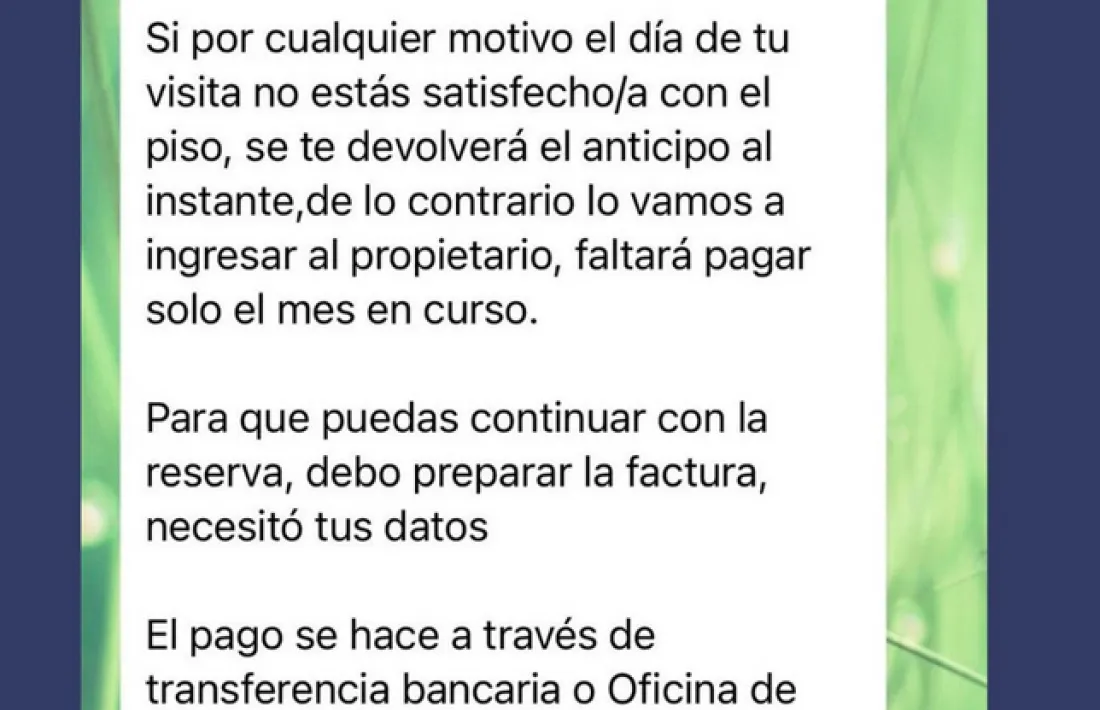 Captura de pantalla d'un intent d'estafa. 