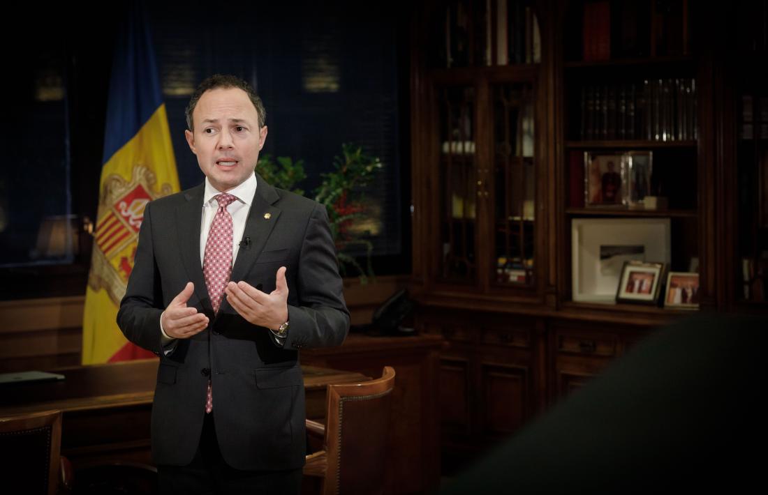 El cap de Govern, Xavier Espot, va pronunciar el discurs de Cap d’Any ahir.