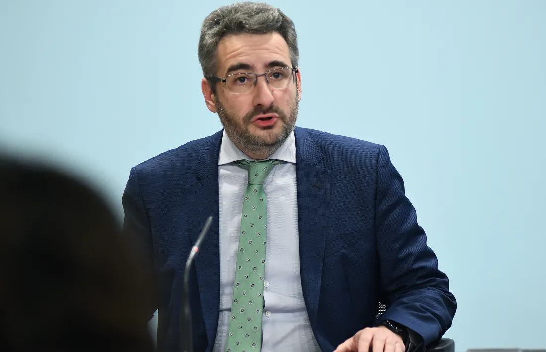 El titular de Finances, Eric Jover, en la compareixença posterior al darrer consell de ministres.