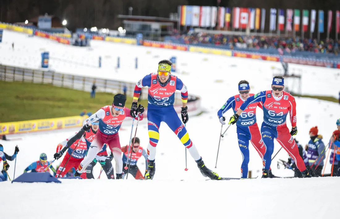 Irineu Esteve en els 20 quilòmetres persecució disputats ahir al camp de neu d’Oberstdorf.