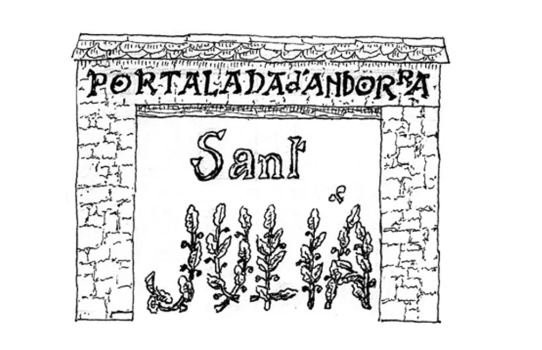La Portalada de Sant Julià, desapareguda el 1912, dona títol i unitat a la sèrie.