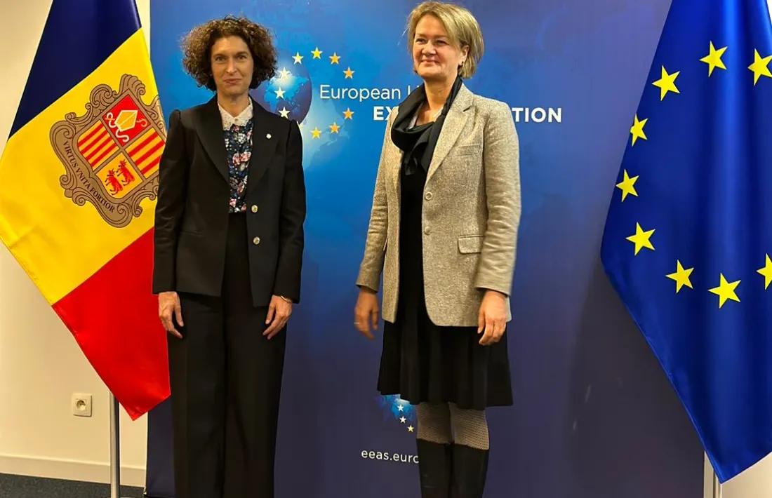 La ministra d'Afers Exteriors, Maria Ubach, i Angelina Eichorst.