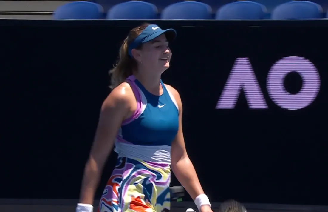 Vicky, somrient al final del partit.