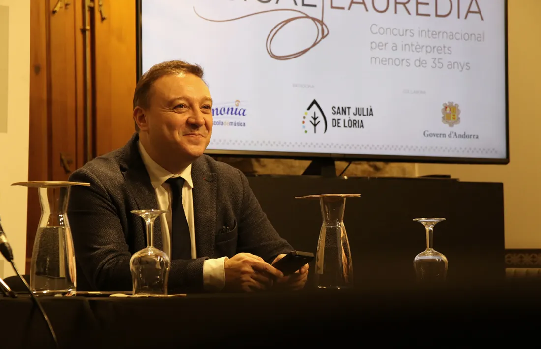 El director artístic del Gran Premi Musical Lauredià, Federico Gianello, durant la presentació de l'esdeveniment.