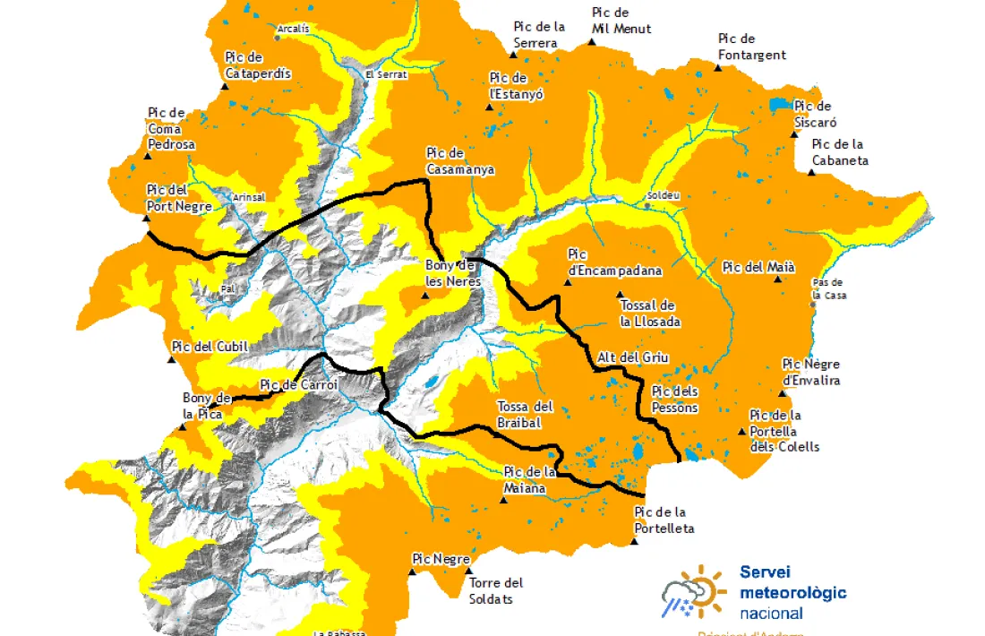 Perill d'allaus "marcat" segons el butlletí.