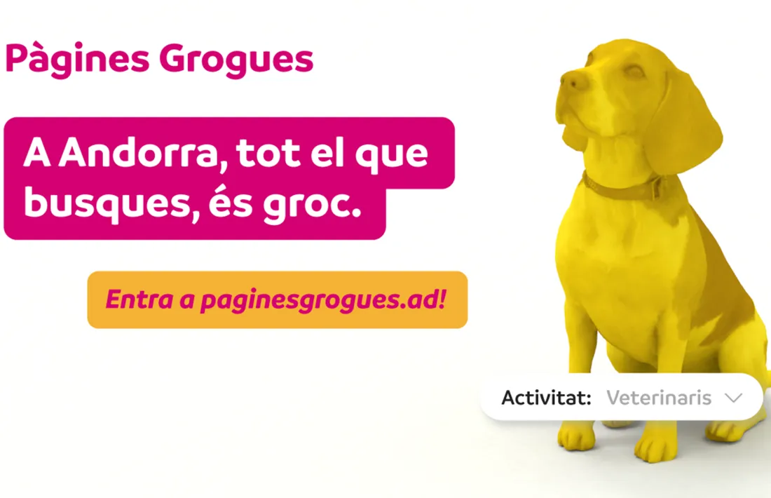 L'anunci de les Pàgines Grogues d'Andorra Telecom.