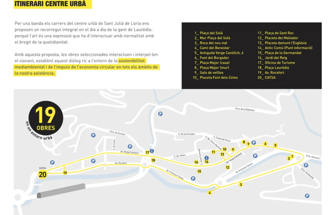 El circuit urbà de la Biennal arrencarà i conclourà a Catsa i es repartirà per dinou espais i racons de la parròquia.