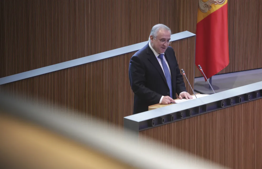 El titular de Salut, Albert Font, durant una intervenció ahir al Consell General.