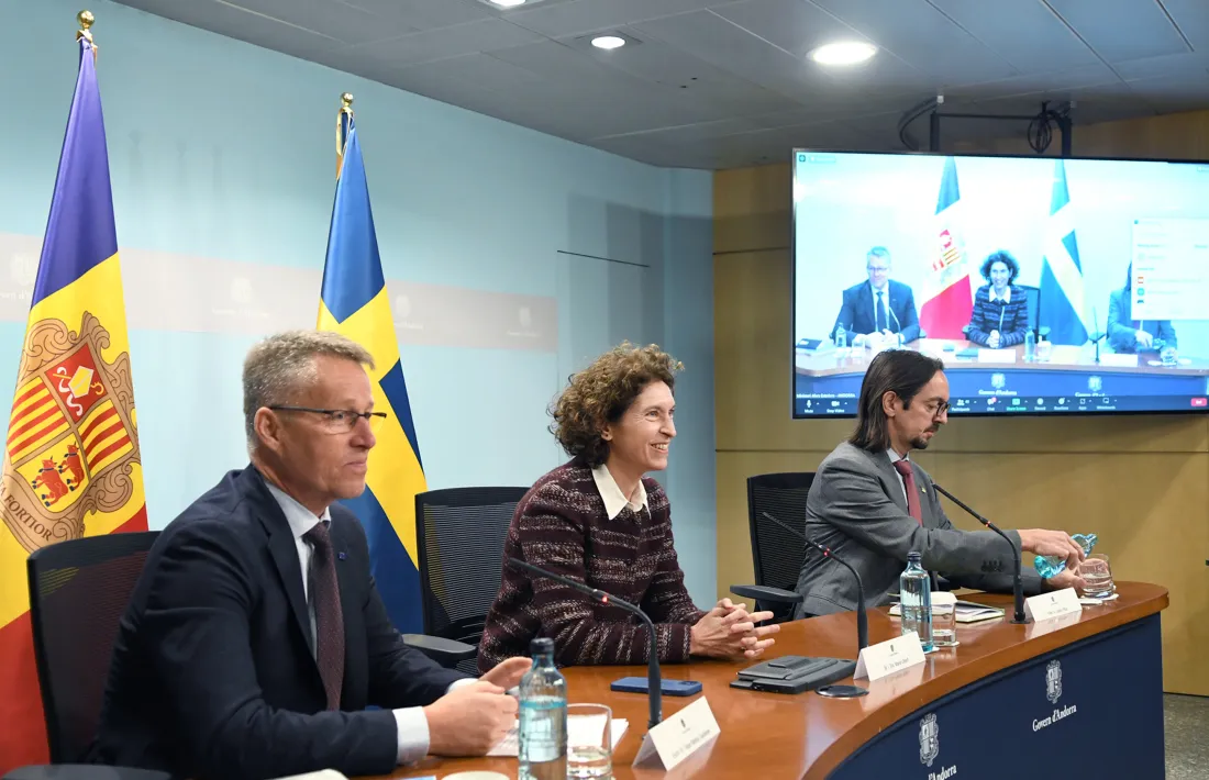 Un moment de la presentació de les prioritats de Suècia per al Consell de la UE.