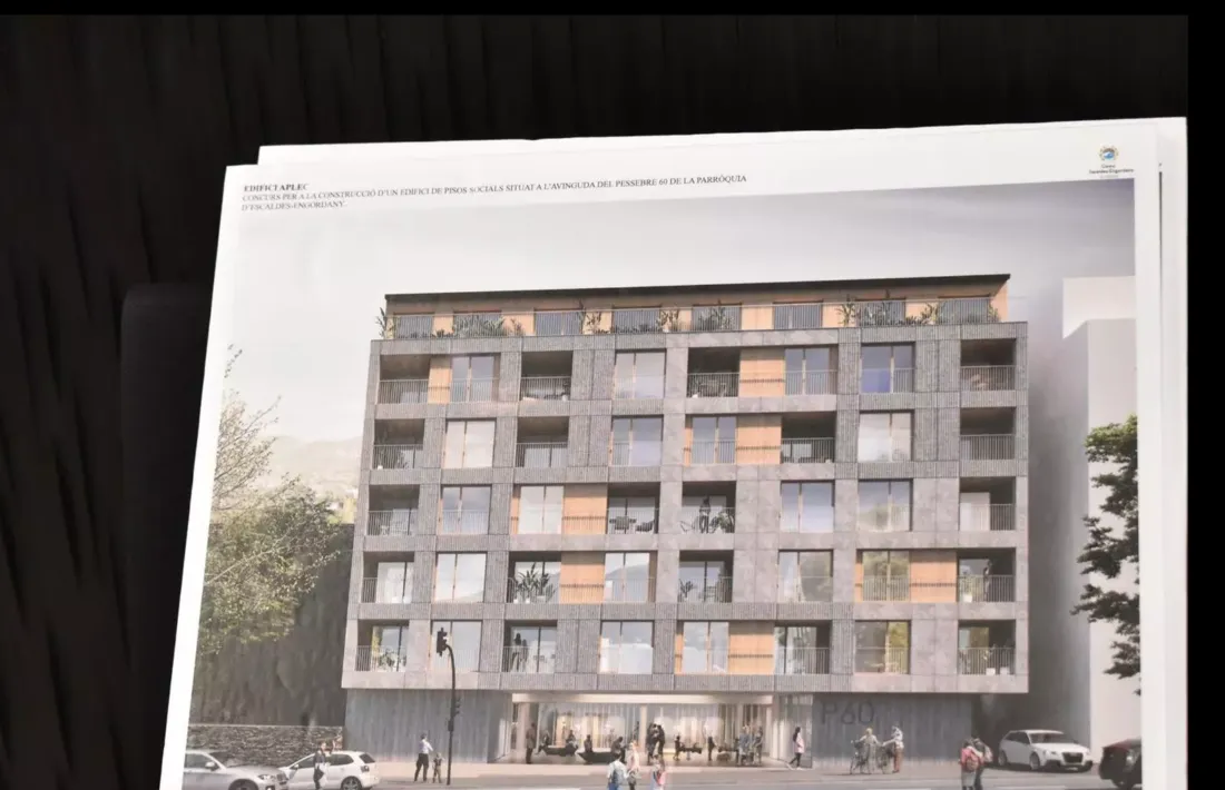 La simulació virtual del futur edifici de pisos de lloguer a preu assequible.