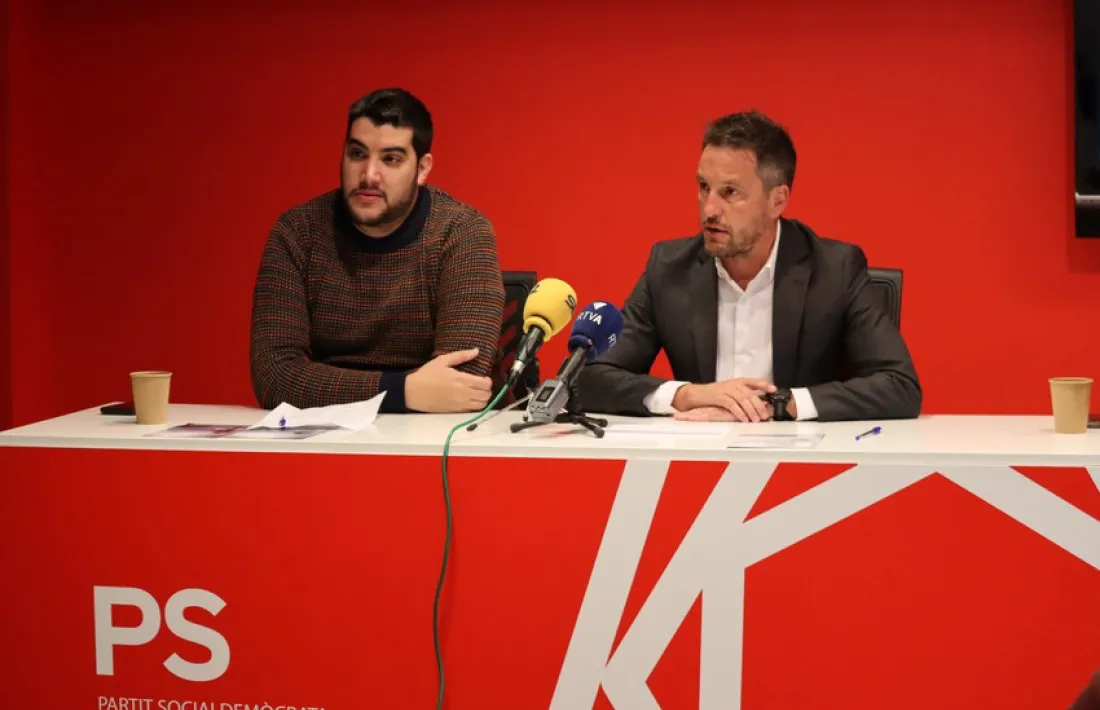 Pere Baró i Pere López en una roda de premsa.