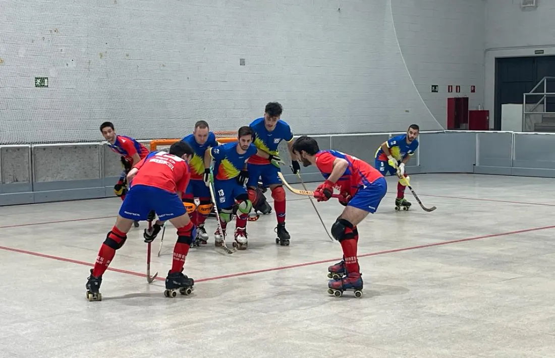 L'Andorra Hoquei Club, en el partit de dissabte contra el Ribes.
