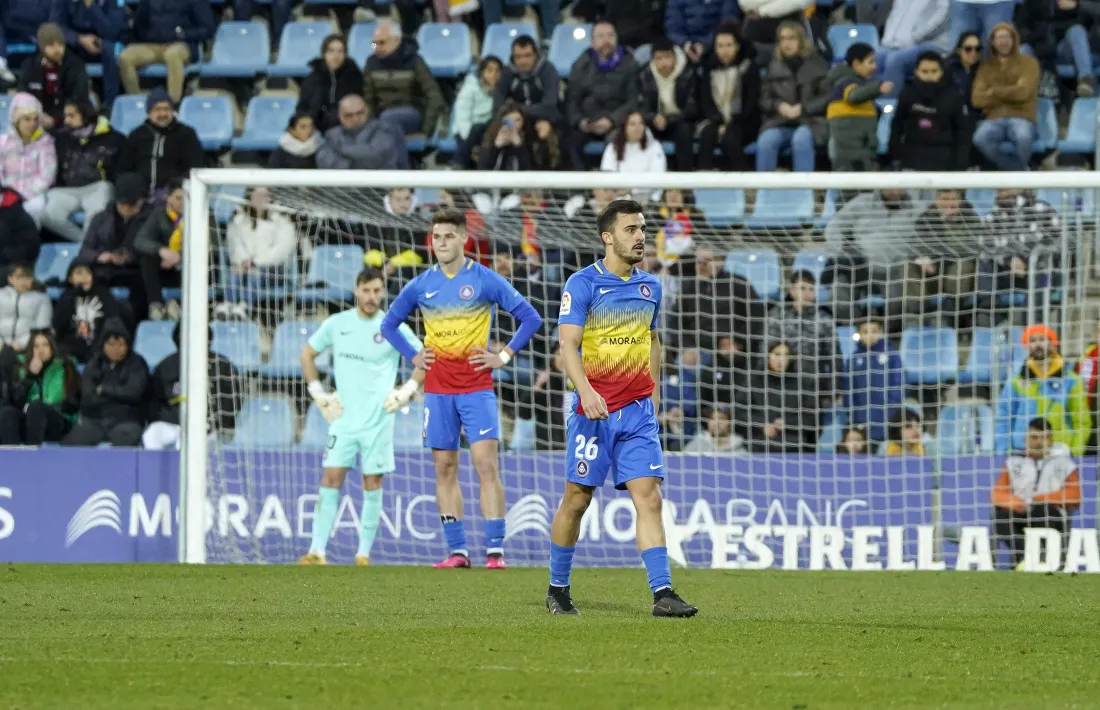 Els jugadors de l'FC Andorra es van mostrar força decebuts al final del partit.