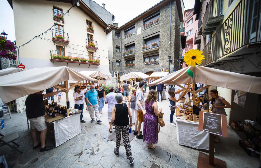 Visitants en una edició anterior del Mercat de la Vall.