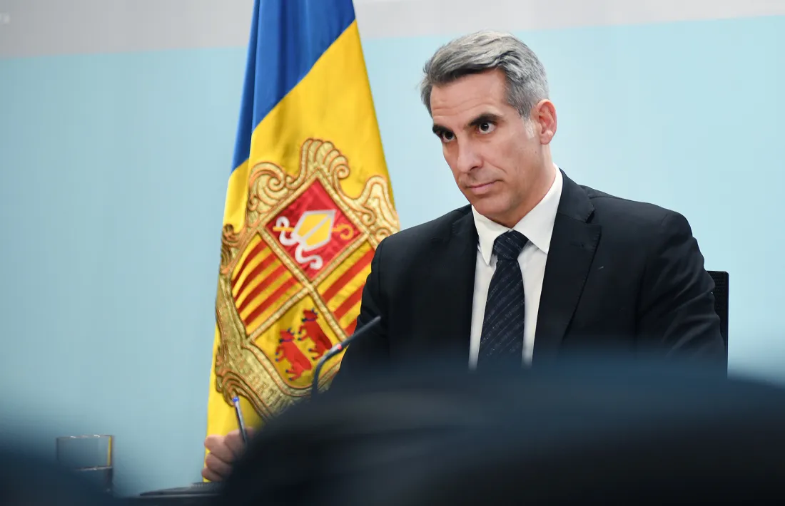 El ministre portaveu en funcions, César Marquina, en la compareixença d’aquesta tarda.